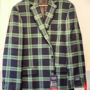 Chaps Classic Green and Navy Checkered Blazer